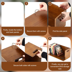 CroBlissful corner-ready wooden storage boxes in a warm brown finish.