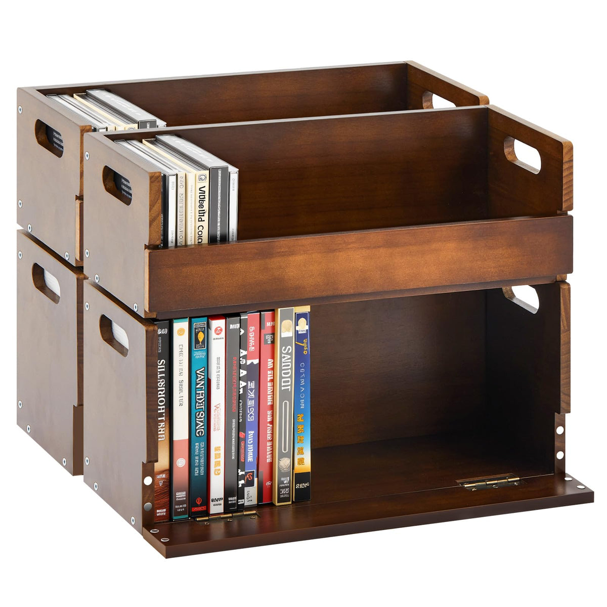 CroBlissful wooden DVD storage box with magnetic front for easy access and organization