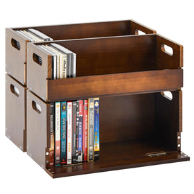 CroBlissful wooden DVD storage box with magnetic front for easy access and organization