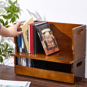CroBlissful wooden DVD storage box with magnetic flap provides secure access.