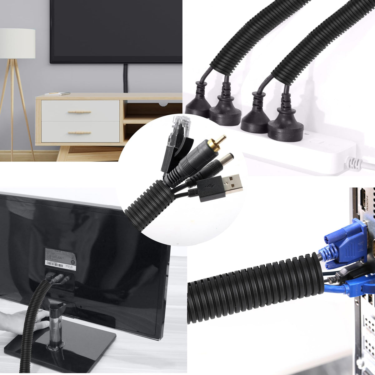 CrocSee black wire protector blends with concealed vehicle wiring