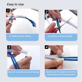 CrocSee home office cable management sleeve tidying desk clutter.
