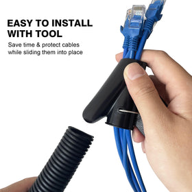CrocSee slit-design loom simplifies adding or removing cables without full disassembly