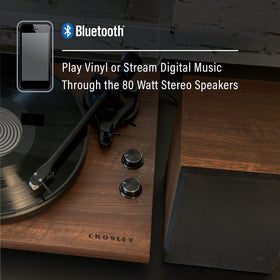 Crosley C62 audio-grade MDF plinth minimizes vibrations for clearer sound