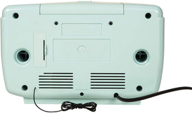 Crosley Corsair CR612B-AB aqua blue base provides stable tabletop placement