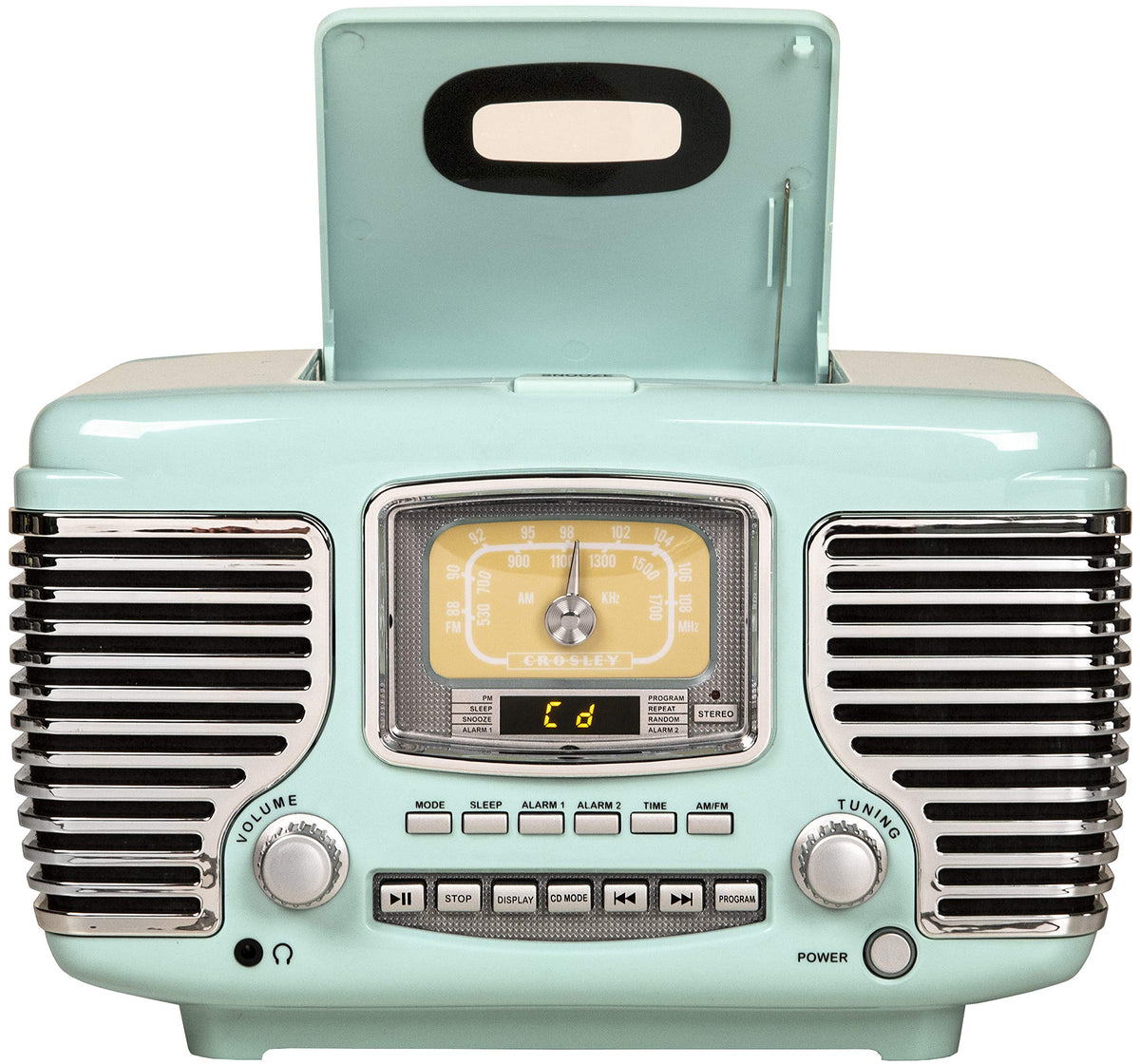 Crosley Corsair CR612B-AB design detail captures vintage-inspired styling