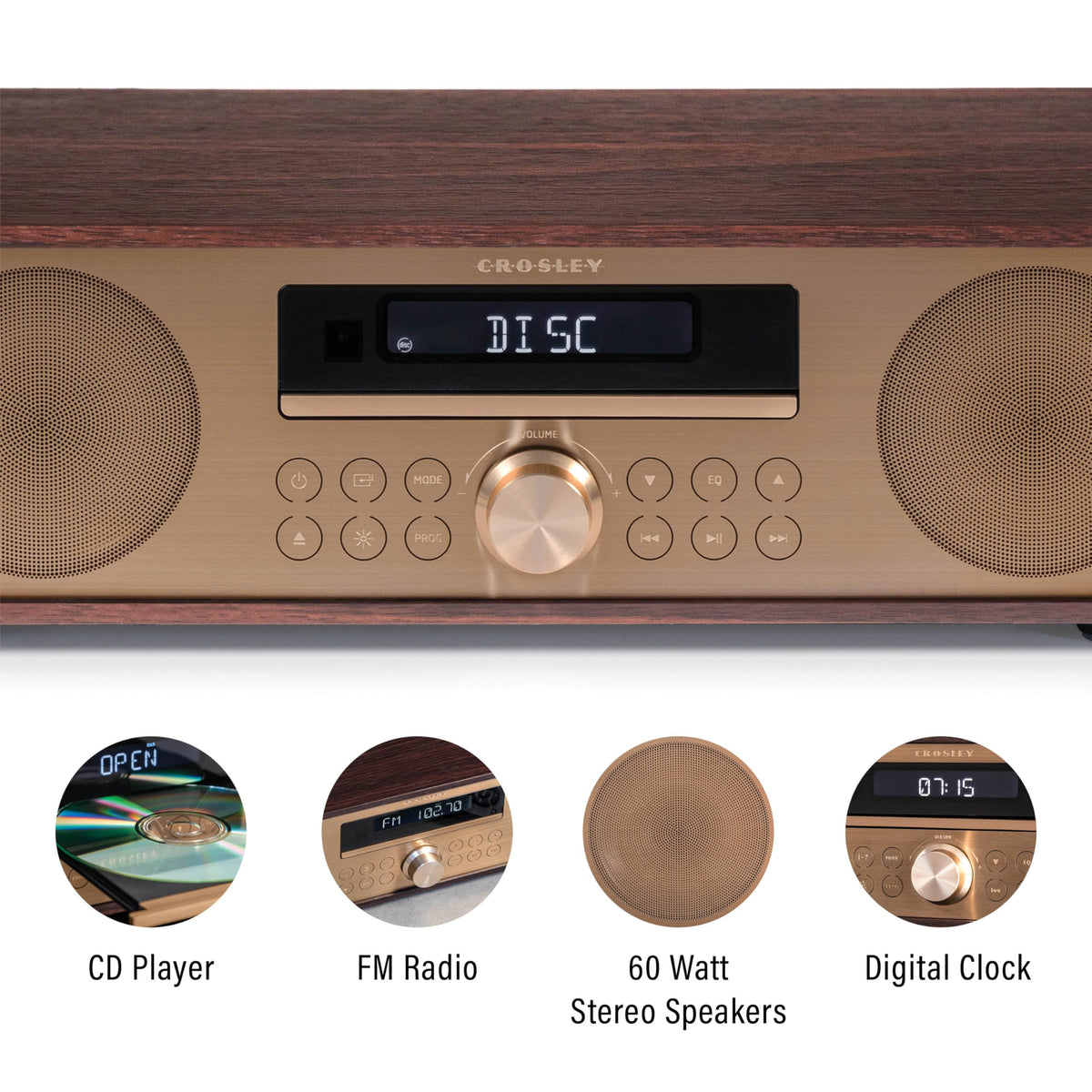 Crosley CR3501A-MA Fleetwood Bluetooth speakers ready to stream playlists