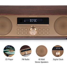Crosley CR3501A-MA Fleetwood Bluetooth speakers ready to stream playlists