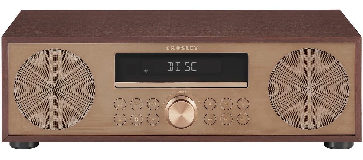 Crosley CR3501A-MA Fleetwood CD tray view showing easy disk access for your collection