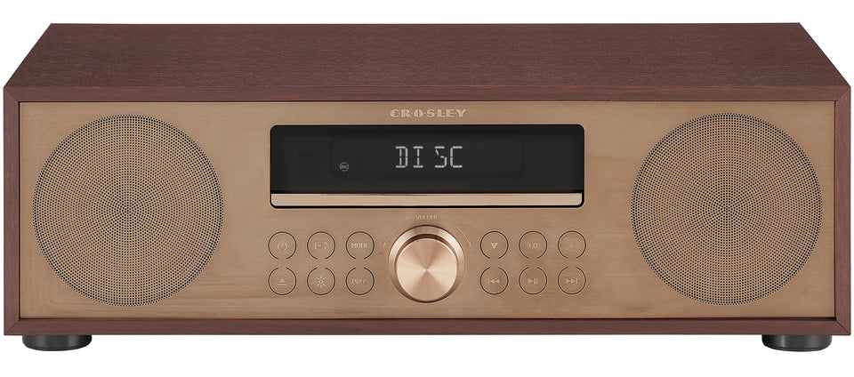 Crosley CR3501A-MA Fleetwood CD tray view showing easy disk access for your collection
