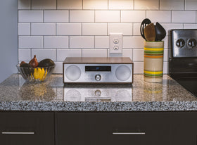 Crosley CR3501A-WA Fleetwood desk setup; versatile in dorms or home offices.