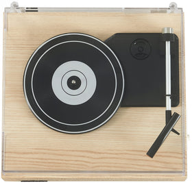 Crosley Scout headphone jack enables private listening sessions.