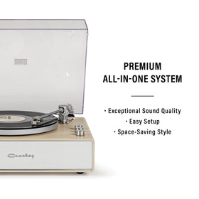 Crosley CR6046A NASL Stave built-in speakers front view delivering room-filling sound