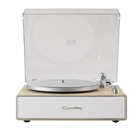 Crosley CR6046A NASL Stave turntable top view with 2-speed belt-drive for flexible records