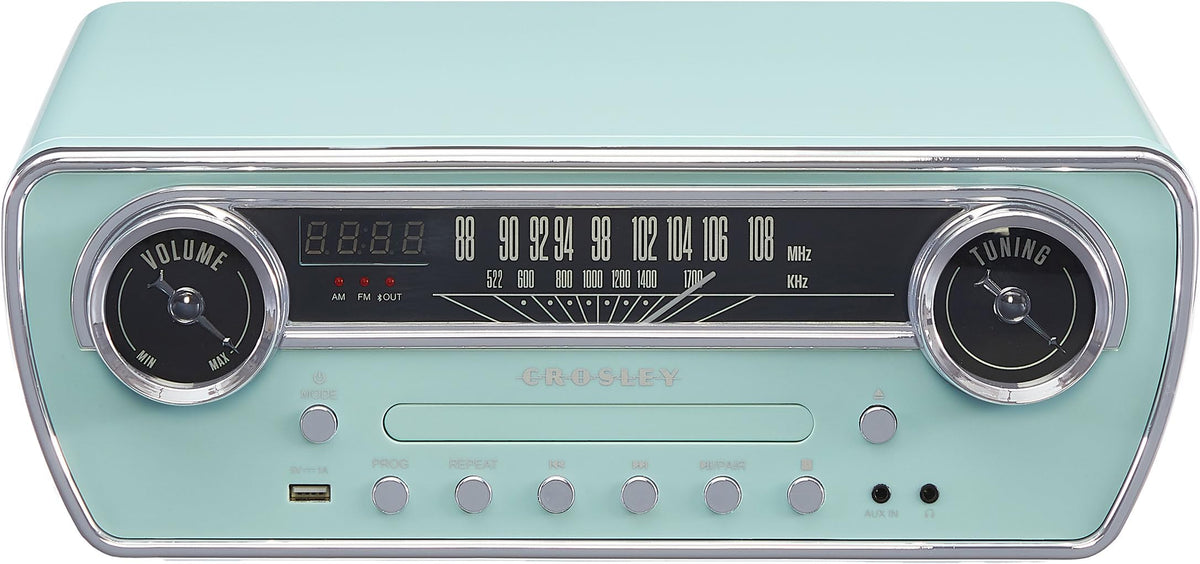 Aqua blue finish on Crosley CR6047A-AB Powel adds retro-modern appeal