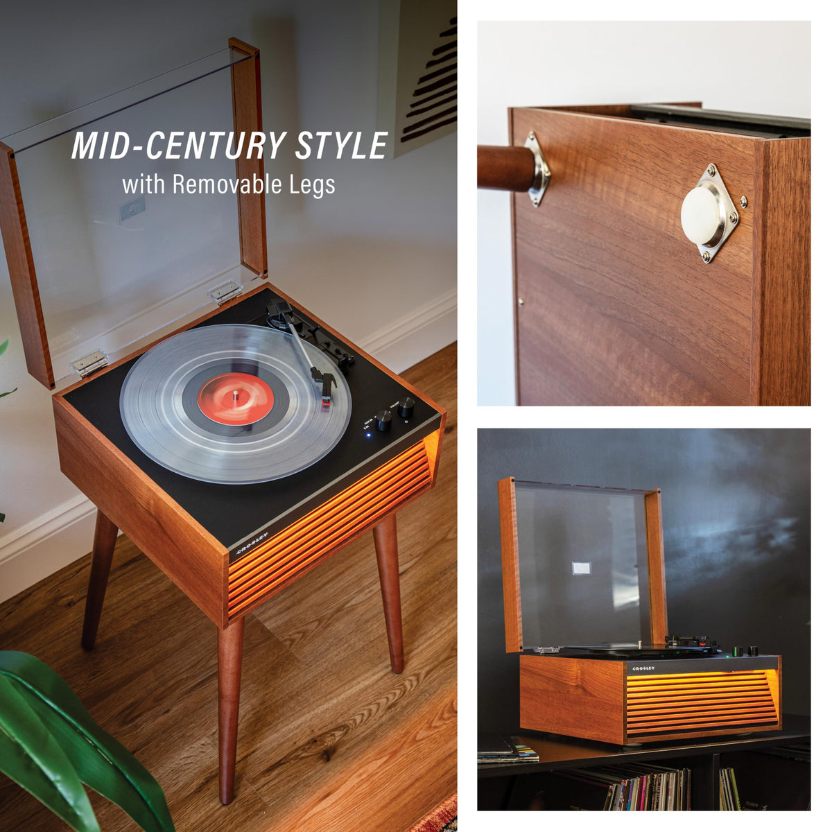 Crosley CR6237A built-in speakers deliver clear, balanced sound