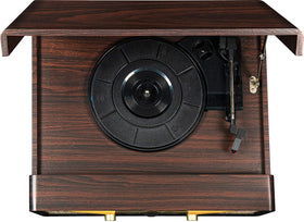 Crosley CR7016A-MA Rhapsody fabric speaker grills reflecting vintage texture