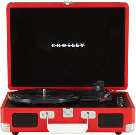Crosley CR8005DP-RE1 Cruiser Plus three-speed belt-drive enables portable vinyl listening