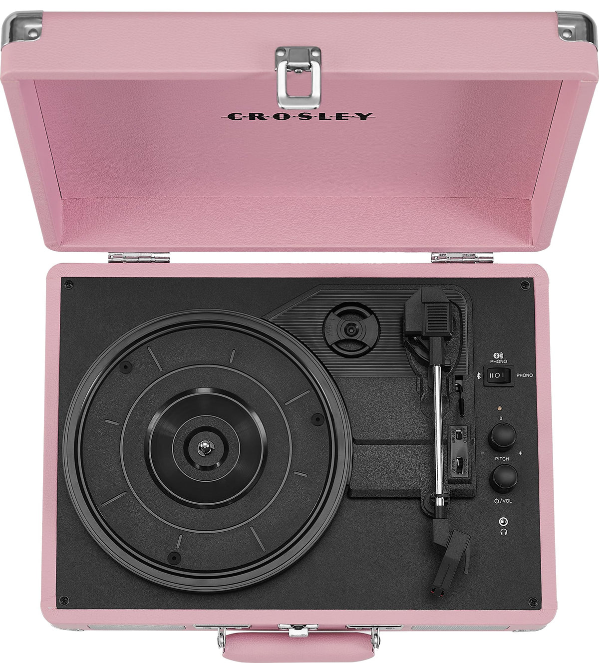 Crosley Cruiser Plus blush aux input for additional listening options