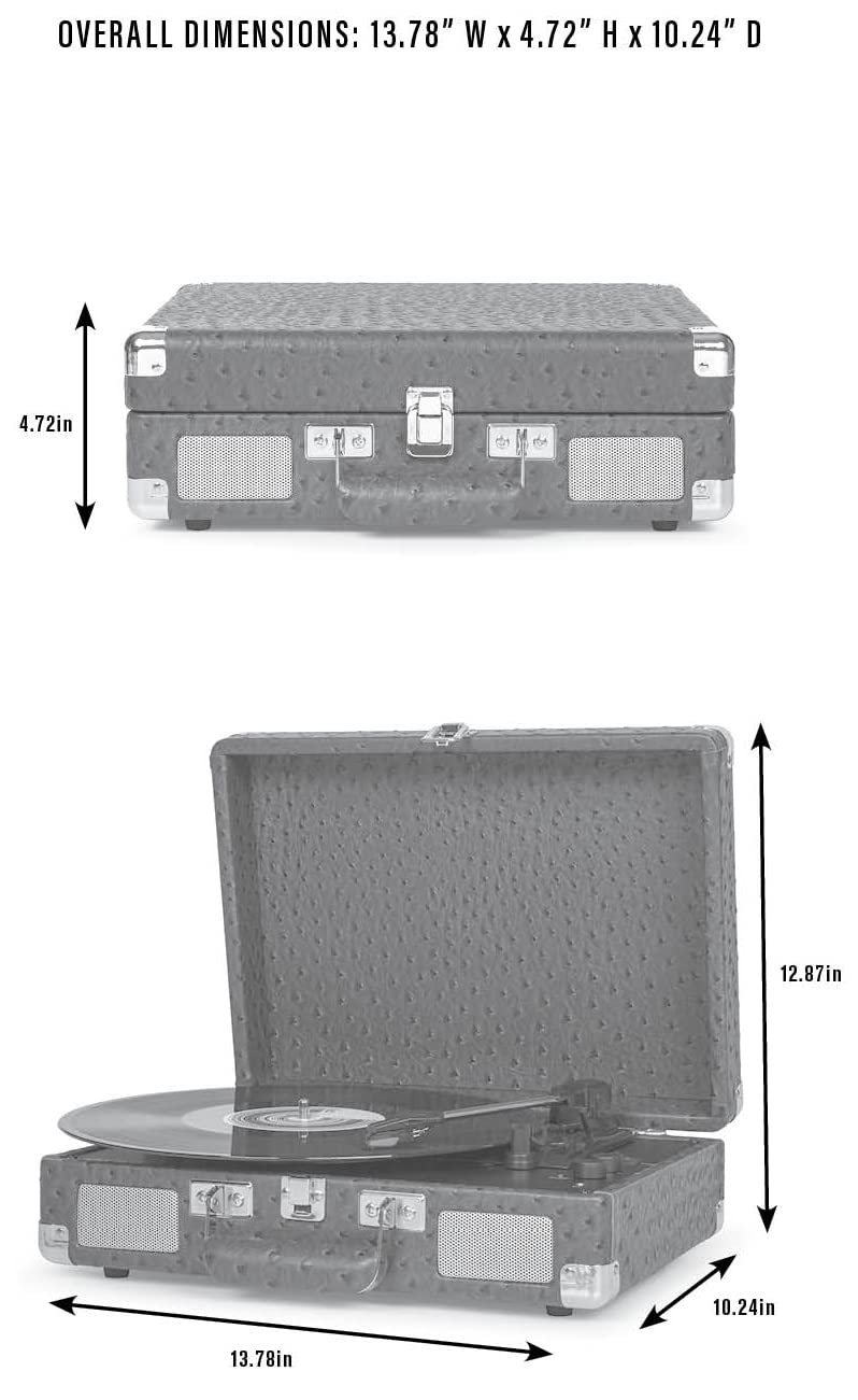 Crosley Cruiser Plus blush carry handle enables easy transport