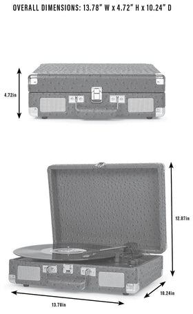 Crosley Cruiser Plus blush carry handle enables easy transport