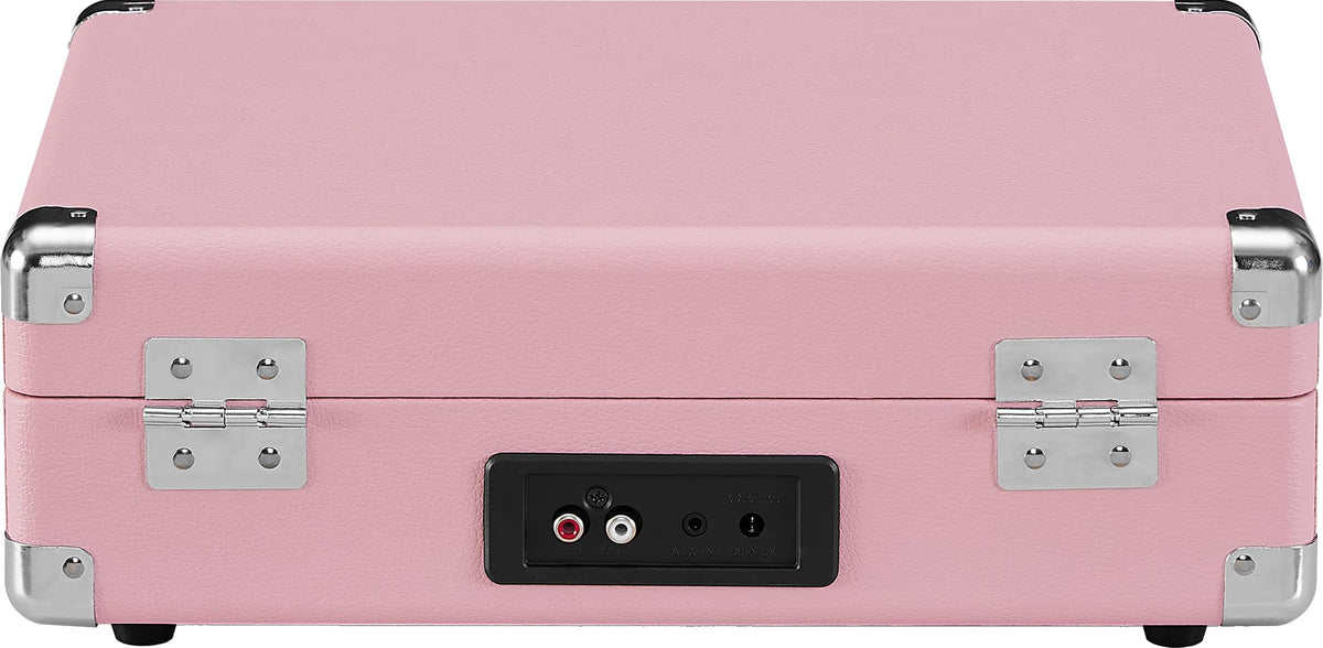 Crosley Cruiser Plus blush built-in speakers deliver full-range sound