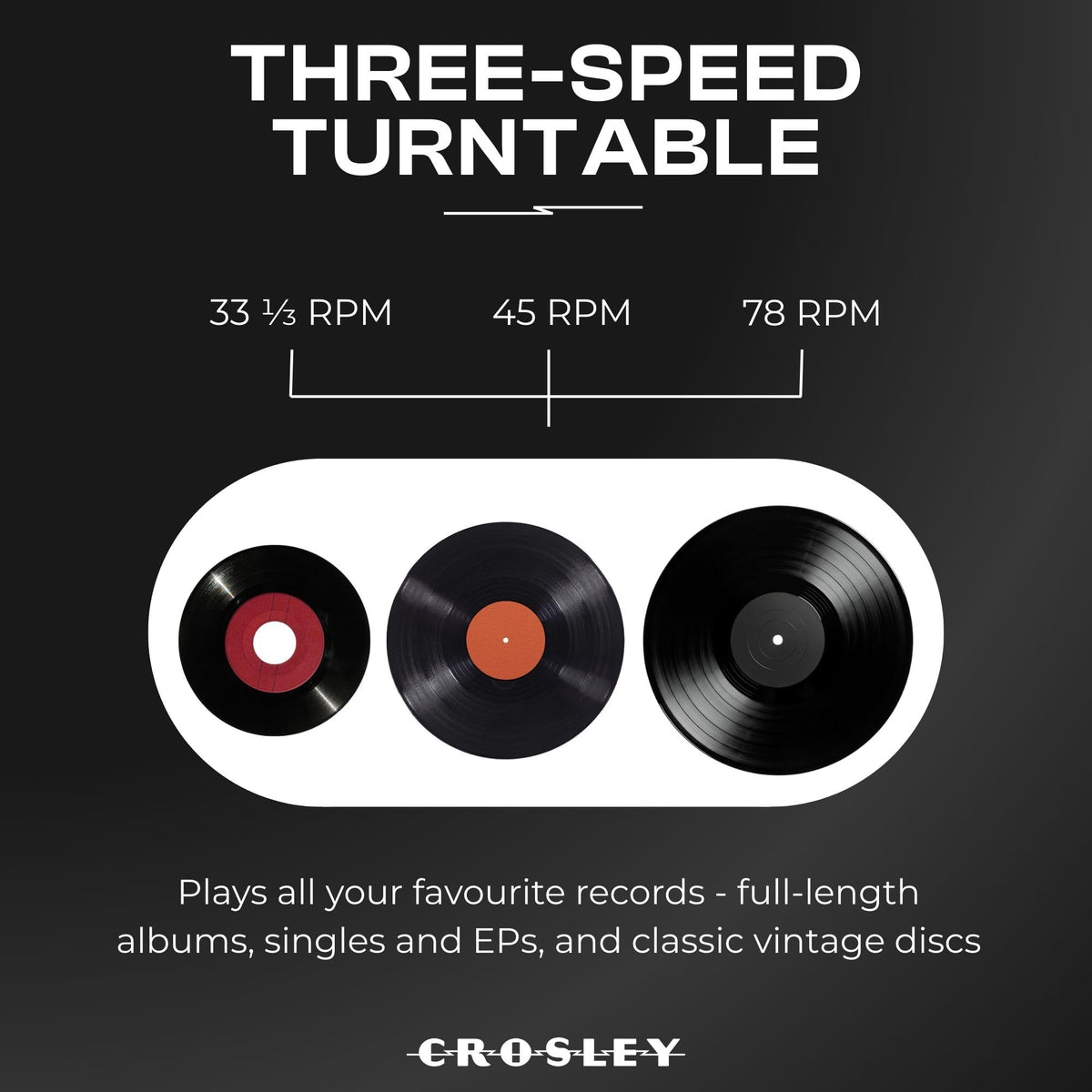 Crosley CR8005F-LN Cruiser Plus lavender built-in speakers for room-filling sound