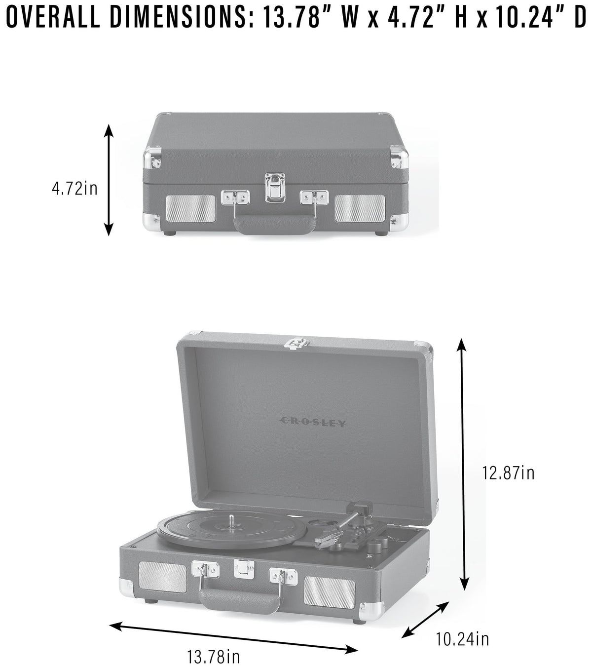 Crosley CR8005F-LN Cruiser Plus lavender open lid for easy record access