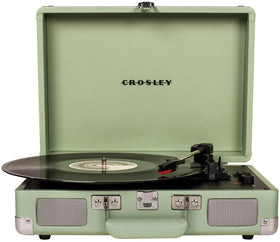 Crosley CR8005F-MT Cruiser Plus front view showing vintage suitcase design for portable listening