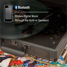 Crosley Cruiser Plus CR8005F-SG built-in speakers visible for rich room-filling sound