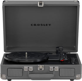 Crosley Cruiser Plus CR8005F-SG front view in slate for portable vintage listening