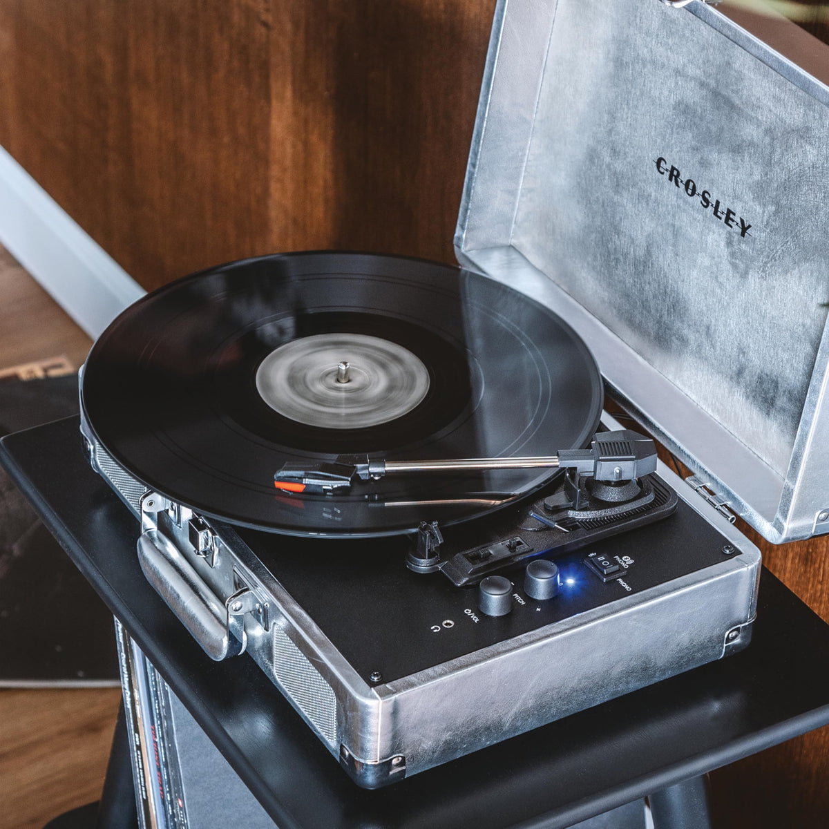 RCA output and aux input offer stereo connection or private listening options.