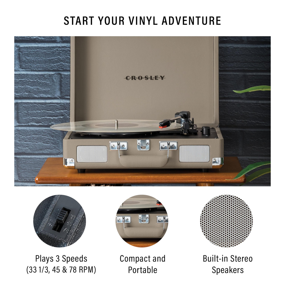 Crosley CR8005F-TE Bluetooth streaming capability for wireless playback.