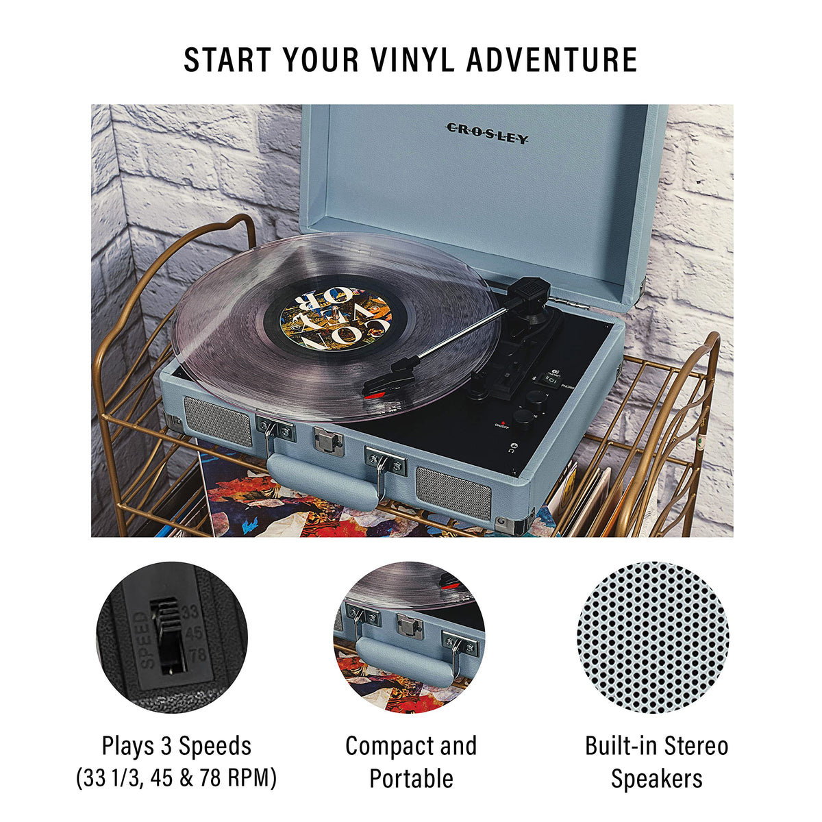 Crosley Cruiser Plus Bluetooth streaming option for wireless listening
