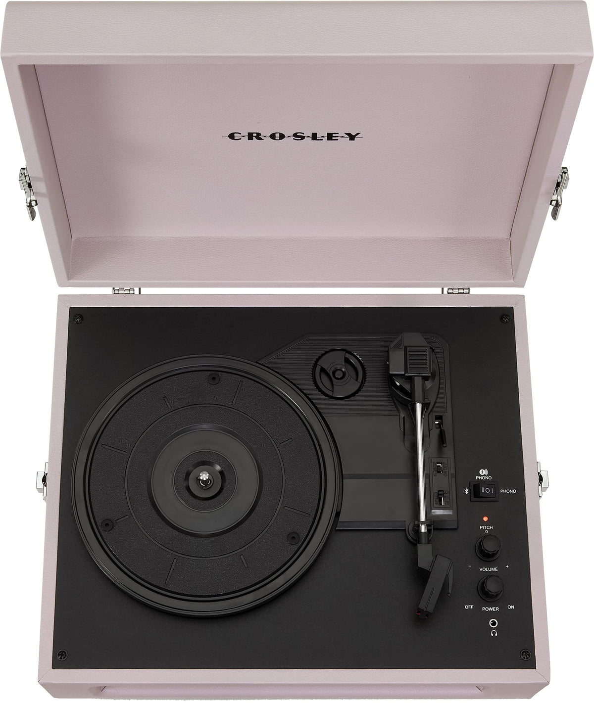 Amethyst Crosley Voyager in a lifestyle setting with retro charm