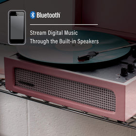 Built-in speakers of the Crosley Voyager delivering compact stereo sound