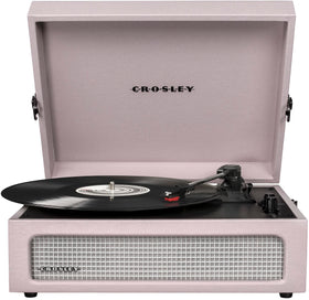 Crosley Voyager front view in amethyst showing vintage styling and portability