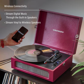 Crosley CR8017B-BU Voyager Bluetooth pairing in burgundy