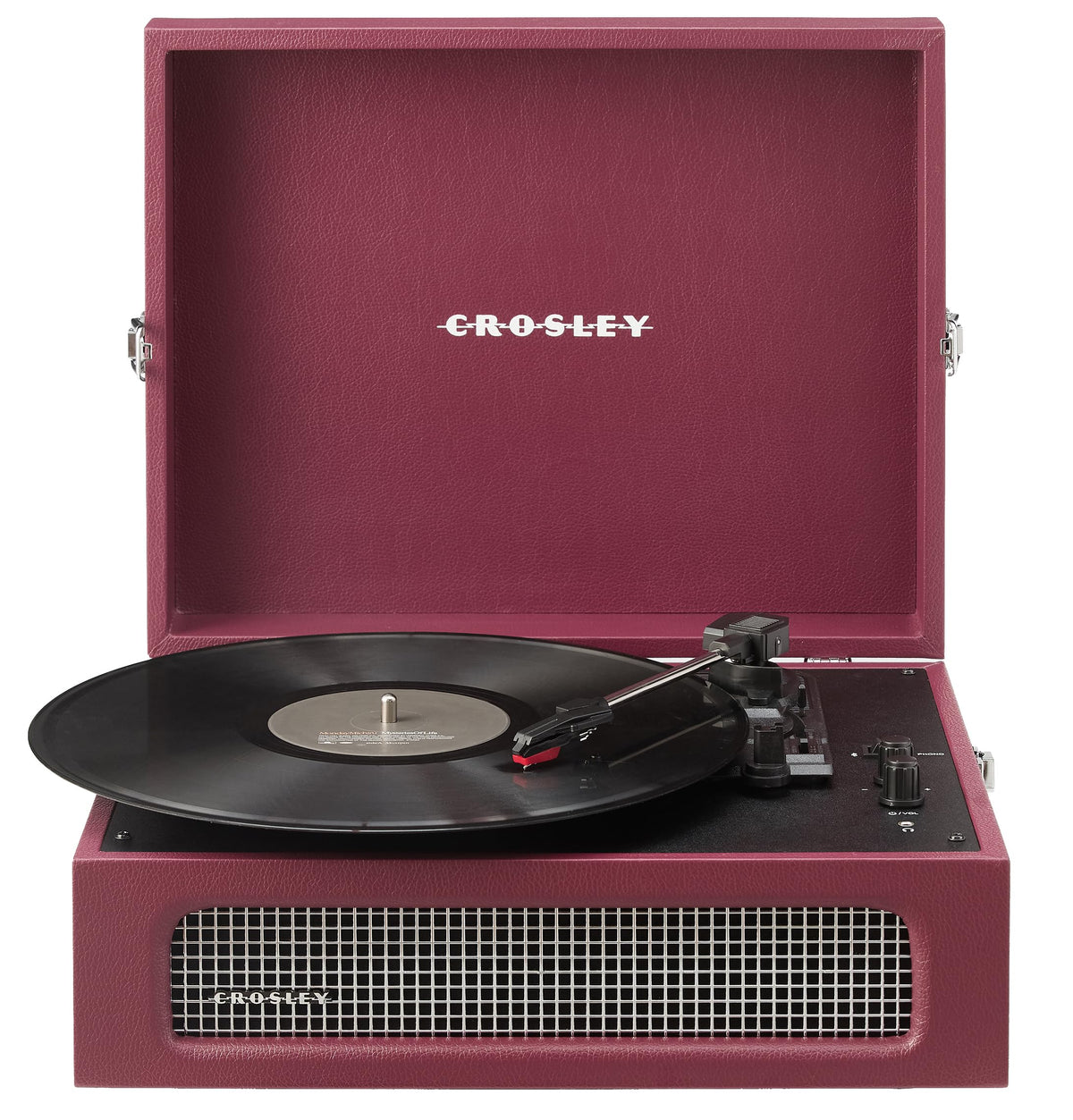 Crosley CR8017B-BU Voyager burgundy closed lid for portable vinyl listening