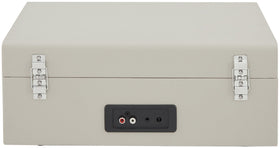 Crosley CR8017B-DU Voyager headphone jack for private listening.