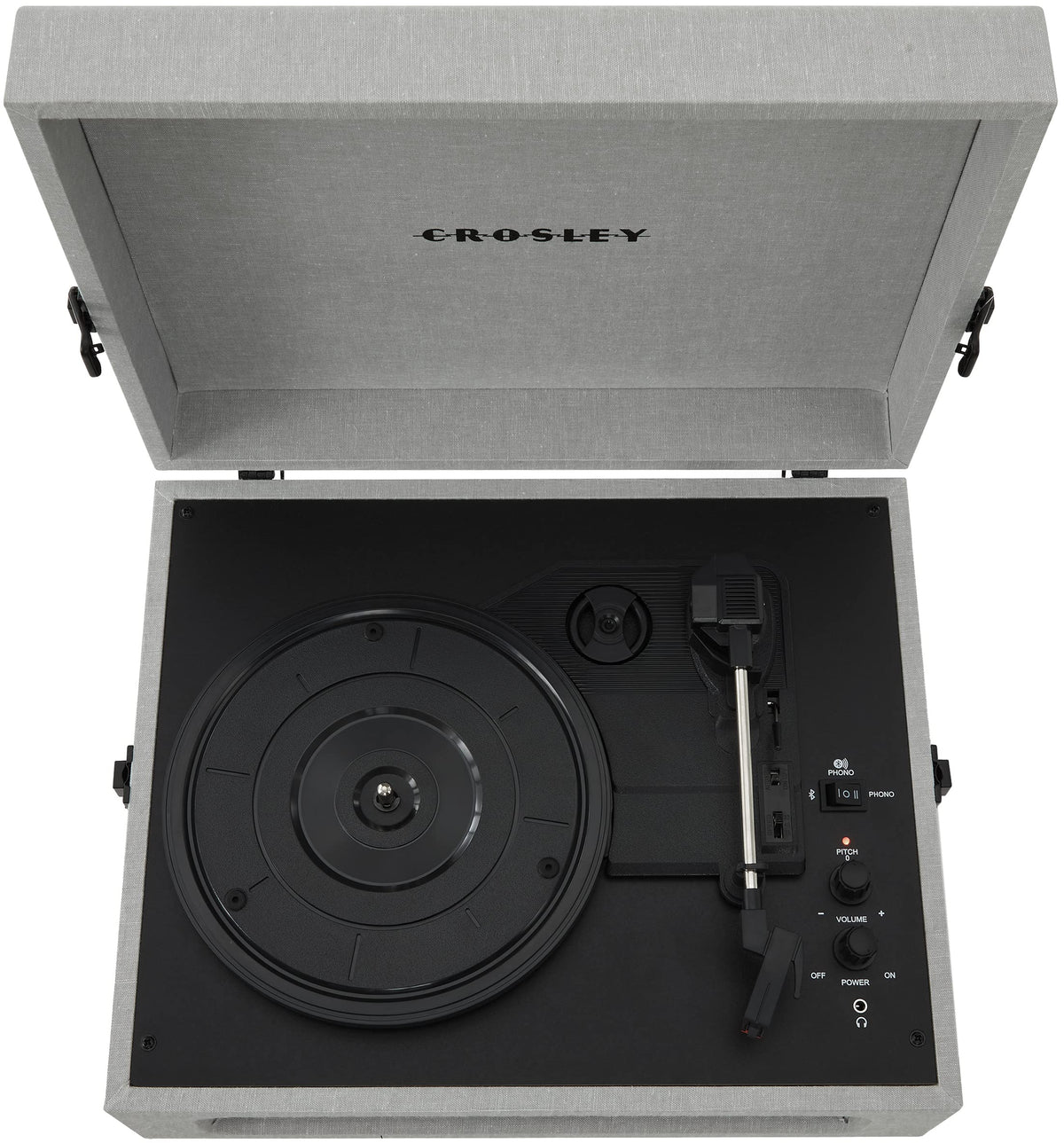 Crosley CR8017B-GY Voyager carry handle for on the go listening