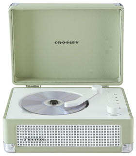 Crosley Cruiser front view in mint showing compact portable speakers and vintage style