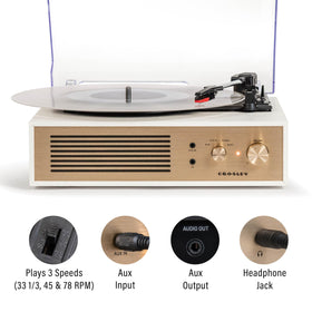Crosley Miles top view highlights compact size for small spaces.