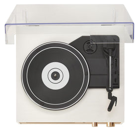 Crosley Miles portable design fits desks or shelves for easy transport.