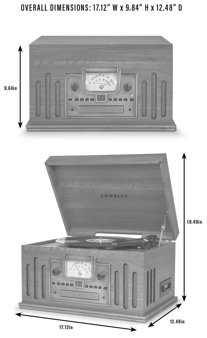 Crosley Musician cueing lever and three-speed turntable