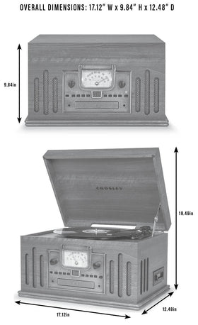 Crosley Musician cueing lever and three-speed turntable