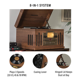 Crosley Musician with a record on the platter for instant listening