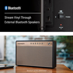 Crosley Voyager RCA output connects to a home stereo system