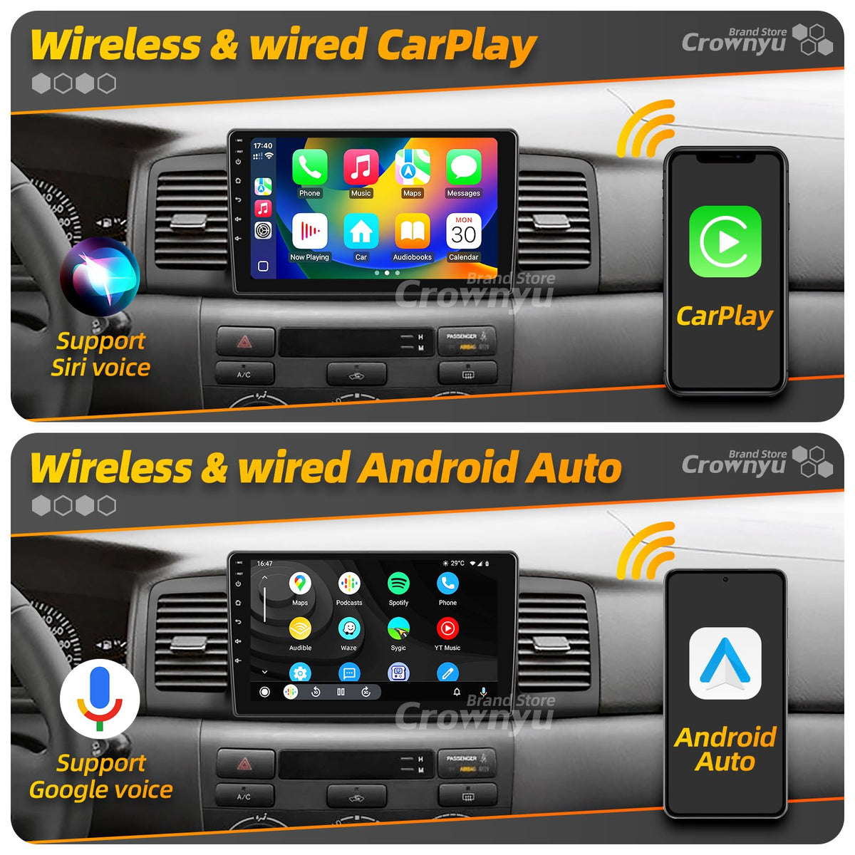Crownyu touchscreen interface highlighting responsive controls and navigation clarity.