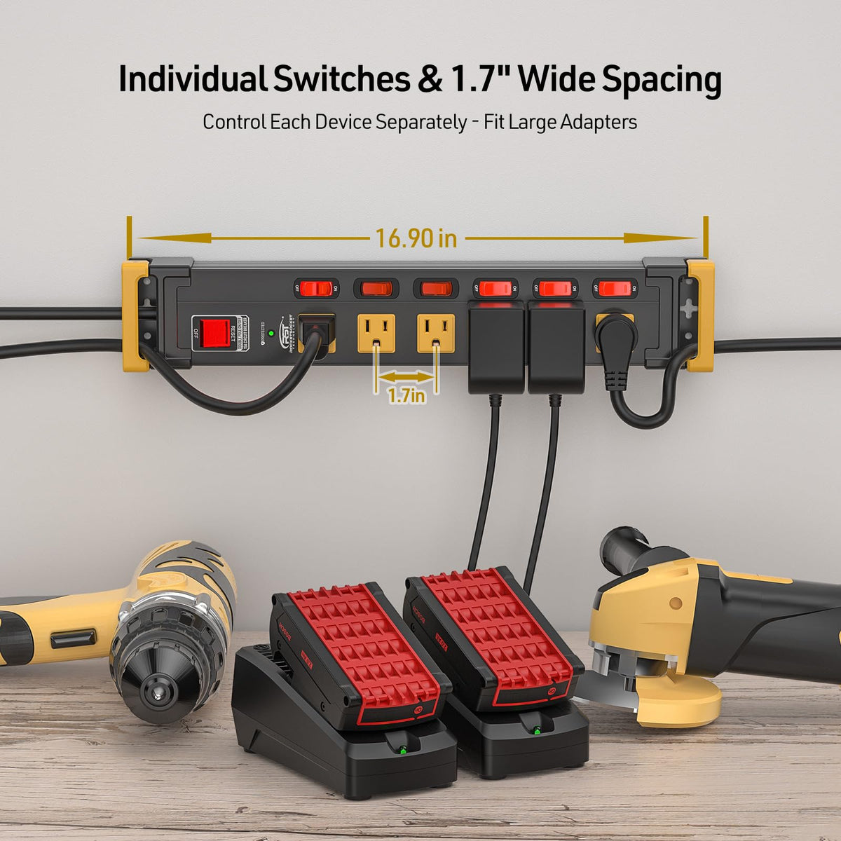 CRST 1020-joule surge protector protecting tools and electronics.